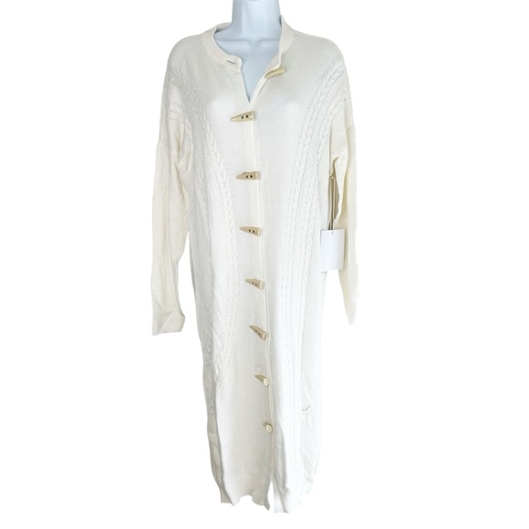 Free People One Teaspoon Sorrento Knit Long Cardigan Sweater Duster Maxi Cream - Picture 1 of 16